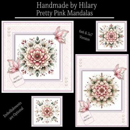 Pretty Pink Mandalas - 6x6 and 5x7