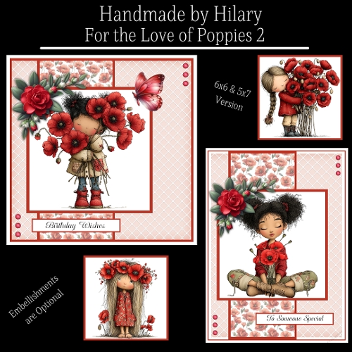 For the Love of Poppies 2 - 6x6 and 5x7