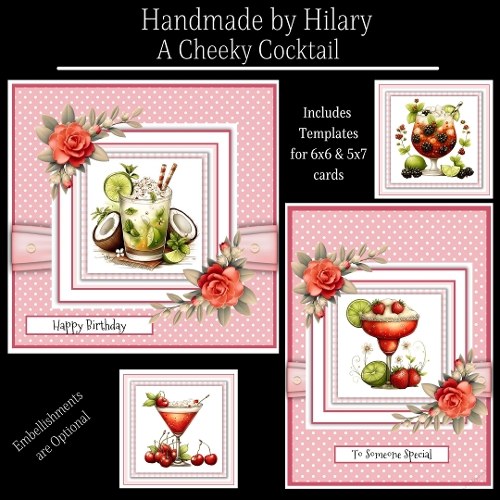 A Cheeky Cocktail - 6x6 and 5x7