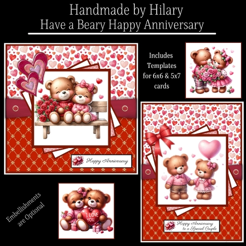 Have a Beary Happy Anniversary - 6x6 and 5x7