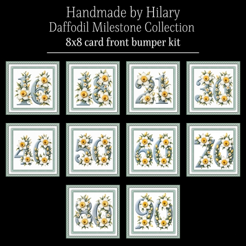 Daffodil Milestone Collection 8x8 Card Fronts