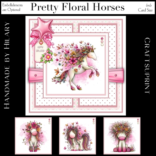 Pretty Floral Horses