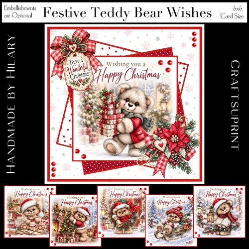 Festive Teddy Bear Wishes