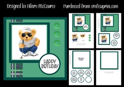 Golfing Bear Birthday Card