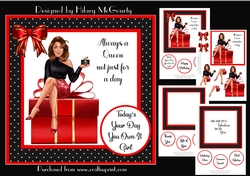 Brunette Girl - Forever a Queen Birthday Card
