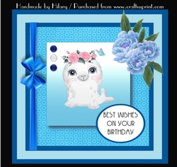 7 Inch Square Card Mini Kit - Cute Little Seal