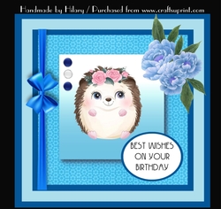 7 Inch Square Card Mini Kit -  Cute Little Hedgehog