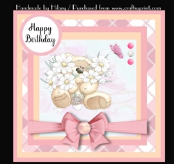 7 Inch Square Card Mini Kit - Fizzy Moon Bouquet of Flowers