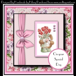 7 Inch Square Card Mini Kit -  Hedgehog with Roses