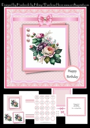 7 Inch Square Card Mini Kit - Peony Bouquet 2