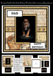 7 Inch Square Card Mini Kit - Big Cat #2 - Tiger