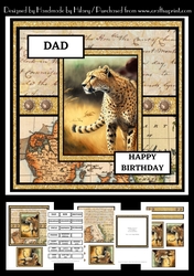 7 Inch Square Card Mini Kit - Big Cat #5 - Cheetah