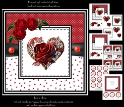 Love is a Rose - 7x7 inch square card mini kit