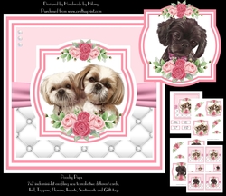 Poochy Pups - 7x7 Inch Square Card Mini Kit - Makes Two Cards