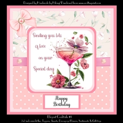 Elegant Cocktails #1 - 7 x 7 Square Card Mini-Kit