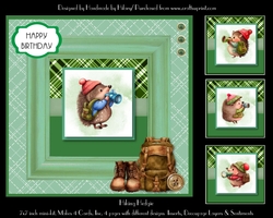 Hiking Hedgie - 7x7 Inch Square Card 