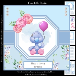 Cute Little Duckie - (7x7 Inch Square Card)