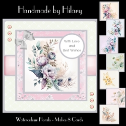 Watercolour Florals - Makes 8 cards (7x7 mini kit)