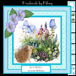 Baby Hedgehog in the Garden (7x7 inch square card)