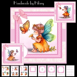 Butterfly Fairies - Makes 3 Cards (7x7 inch square card kit)