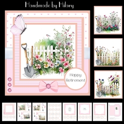 Across the Garden Fence (7x7 inch square card kit - makes 4 cards) 