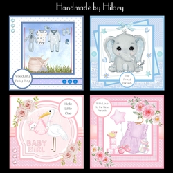 Baby Bumper Kit #1 - Makes 4 cards (7x7 inch square card kits)
