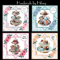 Afternoon Tea Bumper Kit - Makes 4 Cards - (7x7 inch square card kits)