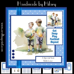 Eat, Sleep, Play Football, Repeat (7x7 inch square card kit)