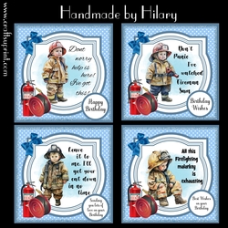 Firemen in Training Bumper Kit (Makes four 7x7 inch square cards)