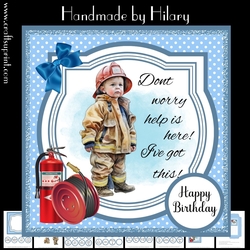 Fireman in Training #1 (7x7 inch square card kit)