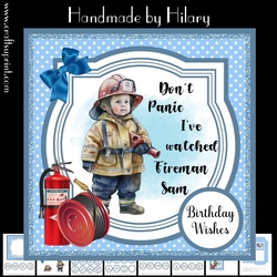 Fireman in Training #2 (7x7 inch square card kit)