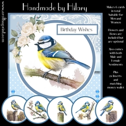 Cheeky Little Bluetit - Makes 6 Cards (7x7 inch square card kit)