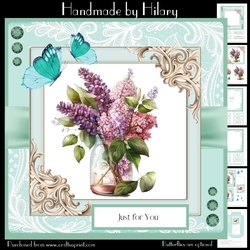Lilacs and Butterflies #4 (7x7 inch square card kit)