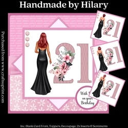 Redhead 21st Birthday (7x7 inch square card kit)