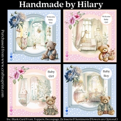 Baby Bumper Kit #2 - Makes 4 Cards (7x7 inch square card kit)