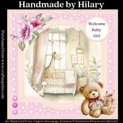 Baby Girl Nursery #1 (7x7 inch square card kit)