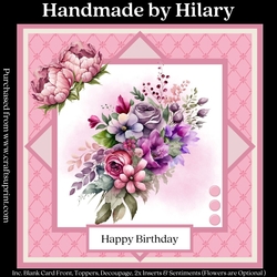 Purple Bouquet #2 (7x7 inch square card kit)