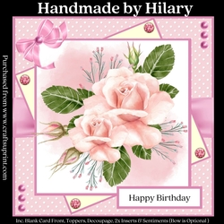 Pink Roses (7x7 inch square card kit)