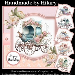 Floral Carriages (inc. 6 toppers) - 7x7 inch square card kit