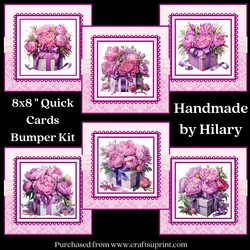 Pink Peony Giftboxes 8x8 Inch Quick Cards Bumper Kit