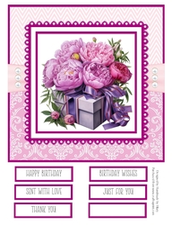 Pink Peony Giftboxes 8x8 Quick Card #6