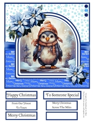 Cute Cosy Penguins 8x8 Inch Quick Card #6