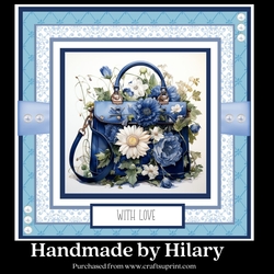 Blue and White Peony Handbag