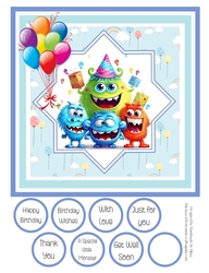 A Monstrous Birthday 8x8 Quick Card #2
