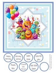 A Monstrous Birthday 8x8 Quick Card #3