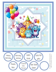 A Monstrous Birthday 8x8 Quick Card #4