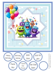 A Monstrous Birthday 8x8 Quick Card #6