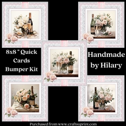 Champagne and Roses 8x8 Quick Card Bumper Kit