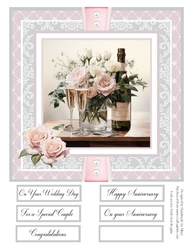 Champagne and Roses 8x8 Quick Card #2