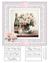 Champagne and Roses 8x8 Quick Card #4